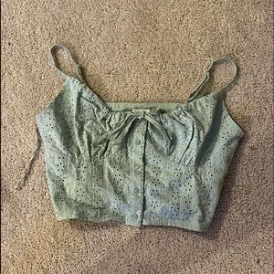 ruched flower crop top 💚